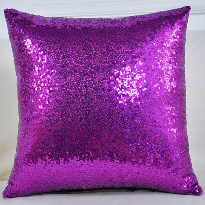 Shiny Sequin Pillowcase - Single-sided gorgeous pillowcase  (Purple pair: 45x45cm) - Image 2
