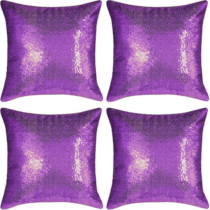 Shiny Sequin Pillowcase - Single-sided gorgeous pillowcase  (Purple pair: 40x40cm) - Image 4