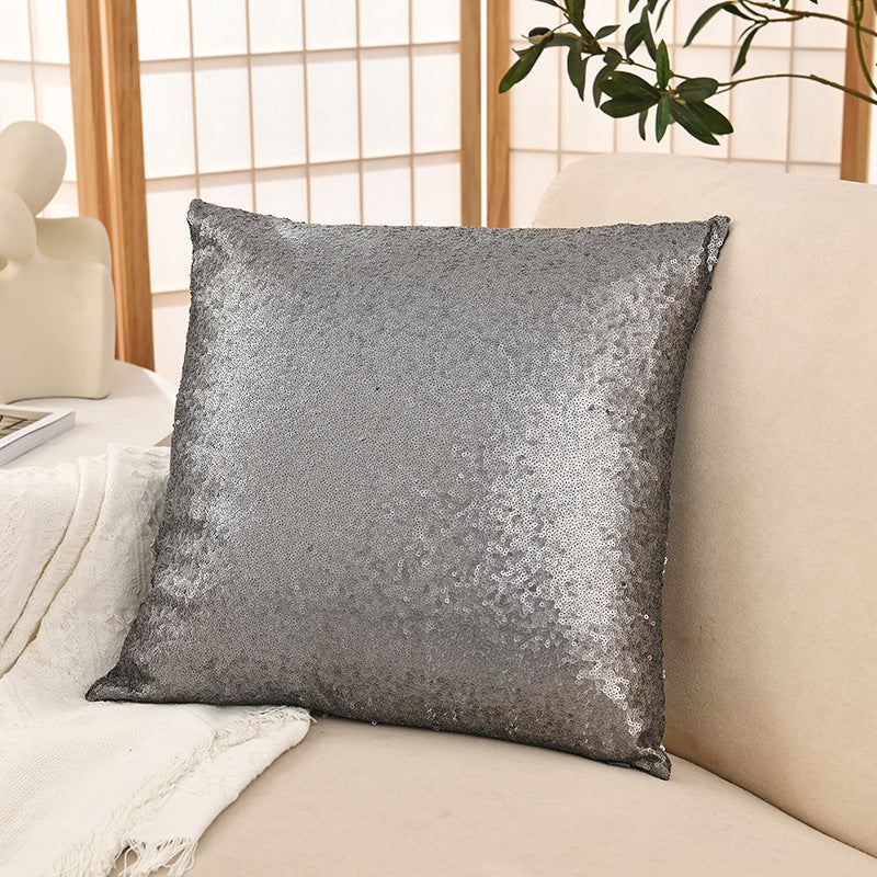 Shiny Sequin Pillowcase - Single-sided gorgeous pillowcase  (Gray pair: 40x40cm) - Image 2