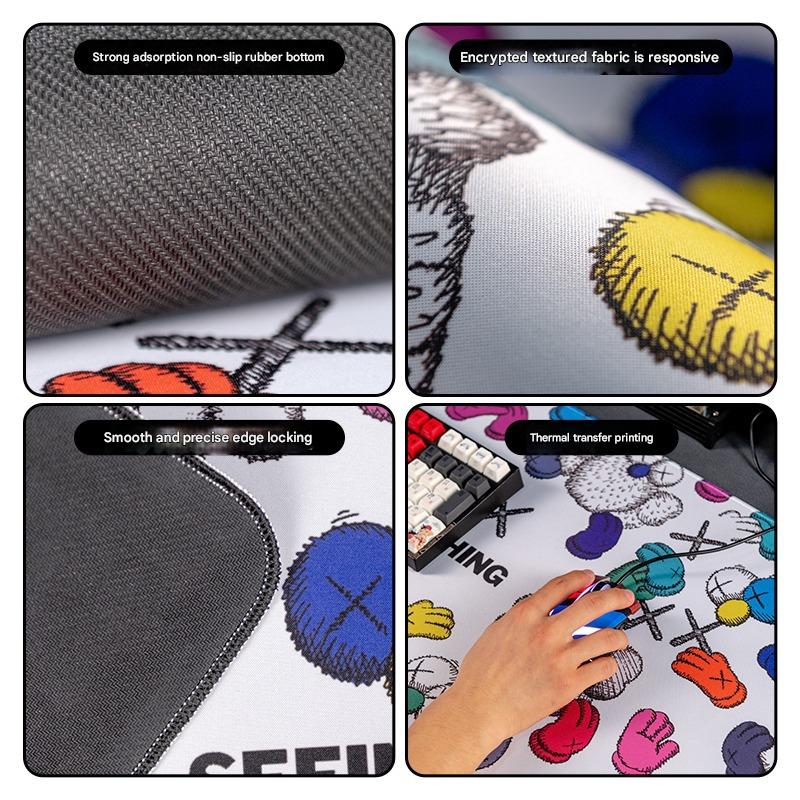 Extended Gaming Mousepad (80x30x0.4cm) - Big Beard Uncle Design, Stitched Edges - Style 5 - Image 2