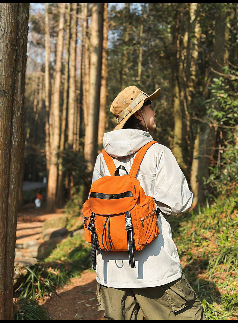 Brown Lightweight Nylon Backpack - Water Resistant Travel Daypack for Women & Men - Image 2