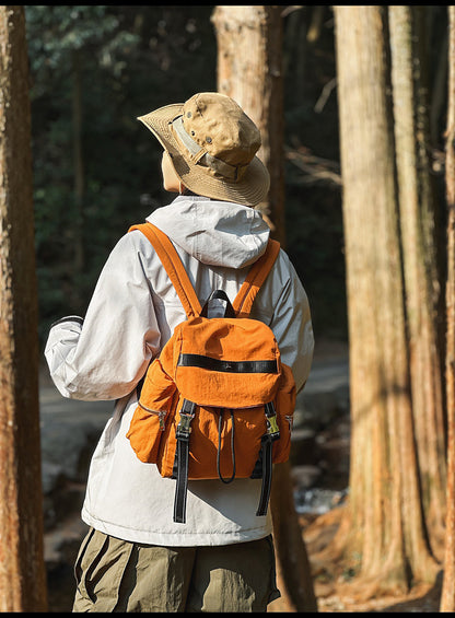 Brown Lightweight Nylon Backpack - Water Resistant Travel Daypack for Women & Men - Image 3