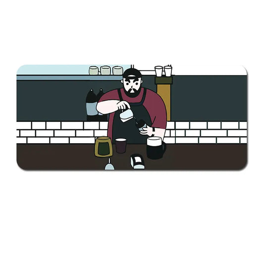 (80x30x0.4cm) Computer Desk Mat - Big Beard Uncle Series, Smooth Gaming Surface - Style 1