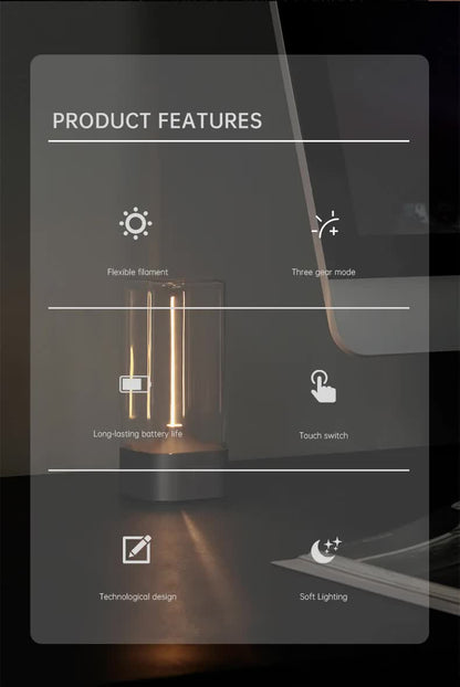 Silver Portable Magnetic Table Lamp with Bendable LED - USB-C Rechargeable - Image 3