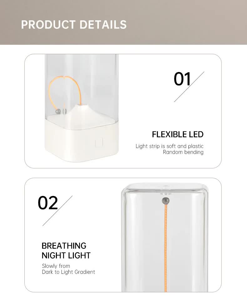 Silver Portable Magnetic Table Lamp with Bendable LED - USB-C Rechargeable - Image 6