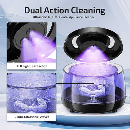 White Ultrasonic Cleaner with UV Light for Dentures, Aligners & Jewelry - Image 4