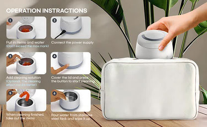 White Ultrasonic Cleaner with UV Light for Dentures, Aligners & Jewelry - Image 5