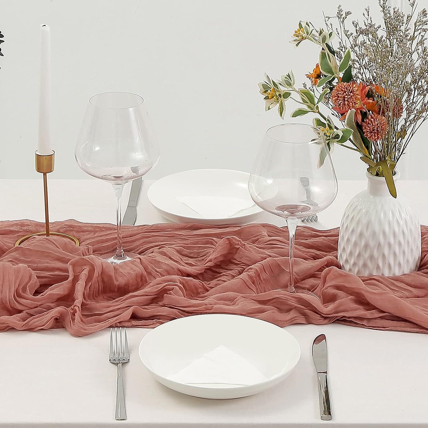 Pink Bohemian Gauze Table Runner 2-Pack - Polyester Fabric for Party and Birthday Table Decor - Image 8
