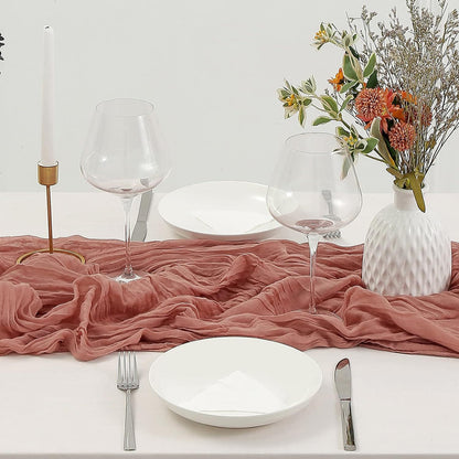 Pink Bohemian Gauze Table Runner 2-Pack - Polyester Fabric for Party and Birthday Table Decor - Image 8