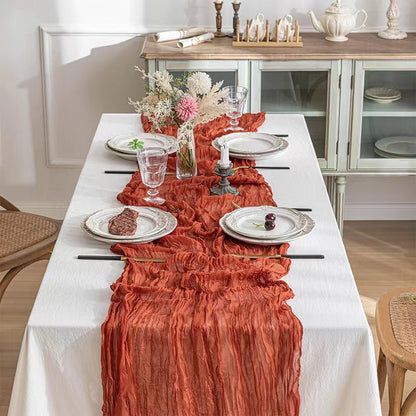 Blue Bohemian Gauze Table Runner 2-Pack - Polyester Fabric for Party and Birthday Table Decor - Image 7