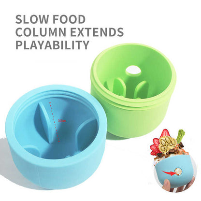 2 Pcs Green And Blue Interactive Pet Treat Dispensing Ball - Food-Grade Silicone Rolling Toy for Dogs with 1.5 cm Leakage Hole - Image 4
