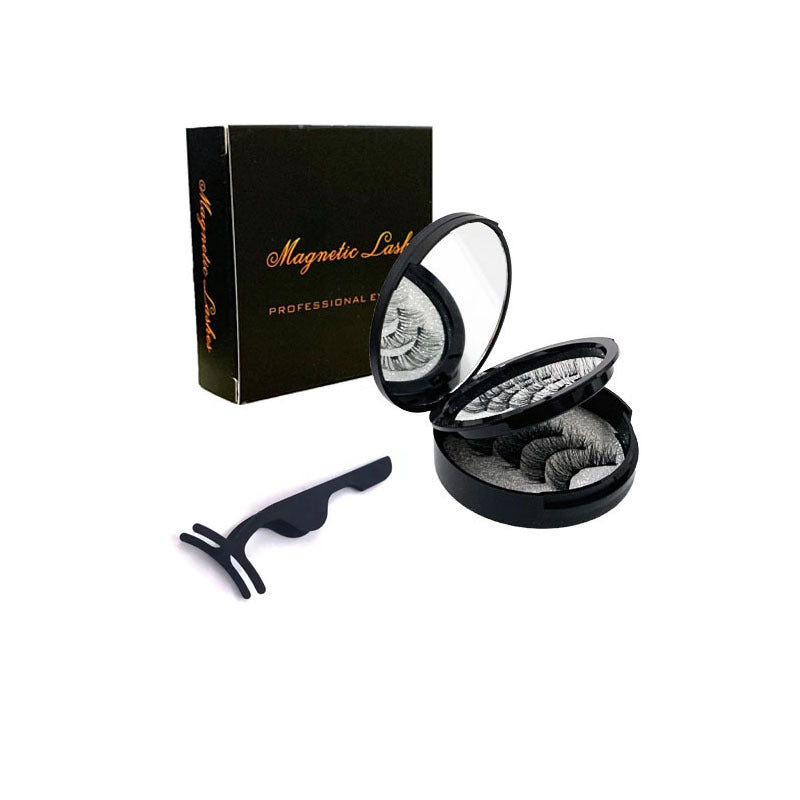 Style 5 Black Magnetic False Eyelashes Kit - 3 Pairs with Applicator Clip and Mirror Case - Image 3