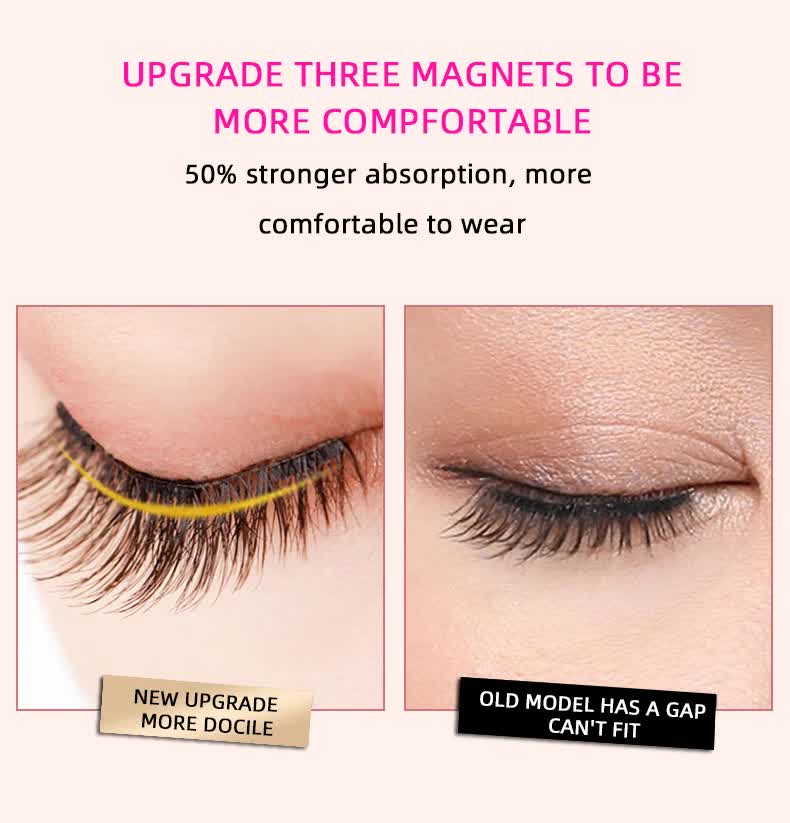 Style 5 Black Magnetic False Eyelashes Kit - 3 Pairs with Applicator Clip and Mirror Case - Image 7