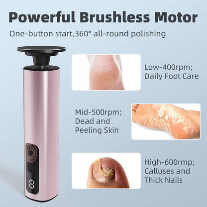Purple Rechargeable Electric Foot File with 9 Speed Settings - Callus Remover for Smooth Feet - Image 3