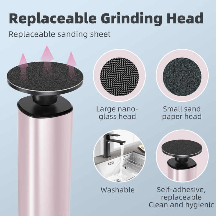 Purple Rechargeable Electric Foot File with 9 Speed Settings - Callus Remover for Smooth Feet - Image 6