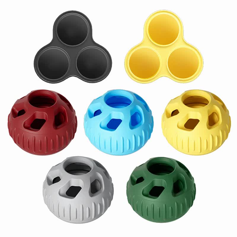Blue Ball and Black Mold Pet Treat Dispensing Ball and Molding Set - Silicone Dog Chew Toy for Teeth Cleaning and Boredom Relief - Image 3