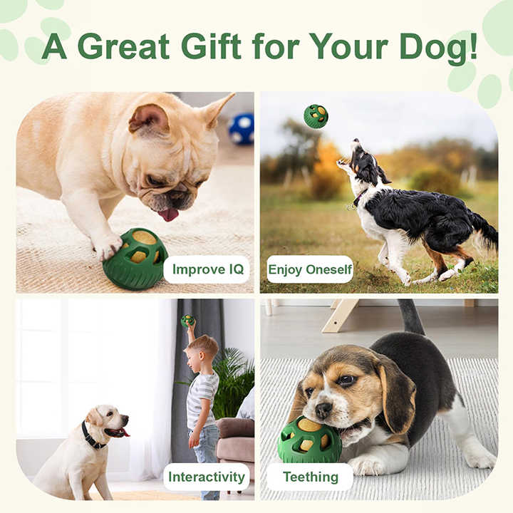 Blue Ball and Black Mold Pet Treat Dispensing Ball and Molding Set - Silicone Dog Chew Toy for Teeth Cleaning and Boredom Relief - Image 9