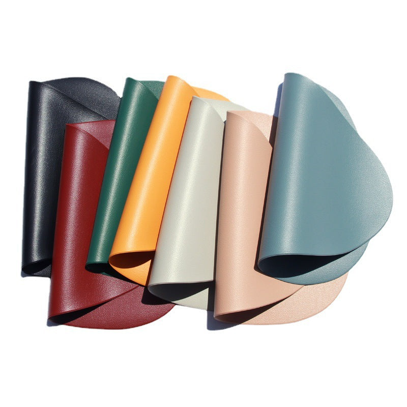 4 Pcs Orange Nordic-Style PVC Leather Placemats Set of 4 - Waterproof, Heat-Resistant, and Oil-Proof Triangular Table Mats - Image 3