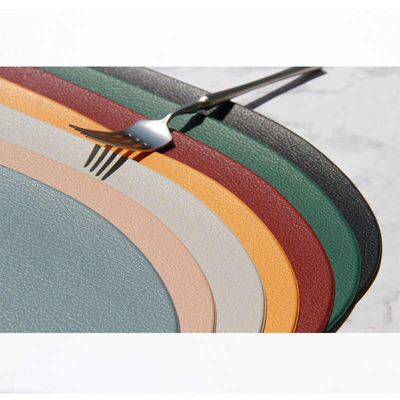 4 Pcs Orange Nordic-Style PVC Leather Placemats Set of 4 - Waterproof, Heat-Resistant, and Oil-Proof Triangular Table Mats - Image 4