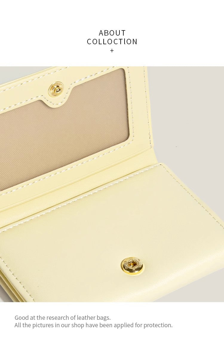 Pink Compact Women's Bow-Accent Wallet - Fresh Minimalist PU Leather Foldable Card Holder with Multiple Slots - Image 6