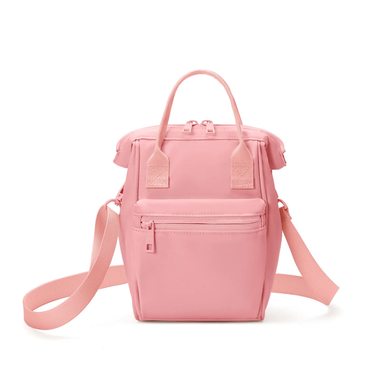 Pink Mini Waterproof Oxford Backpack - Lightweight 263g Travel Crossbody Bag with Adjustable Straps