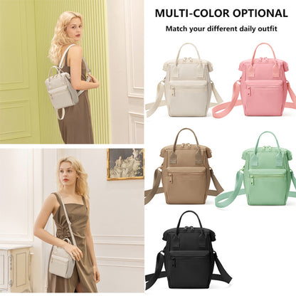 Brown Mini Waterproof Oxford Backpack - Lightweight 263g Travel Crossbody Bag with Adjustable Straps - Image 2
