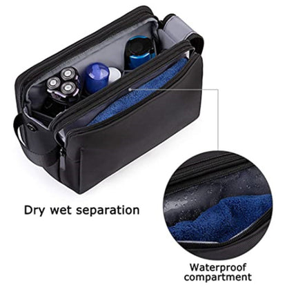 Pink Stylish Waterproof Travel Toiletry Bag Organizer - Large Capacity Shaving Kit & Makeup Case(Makeup is a prop for shooting and is not included) - Image 3