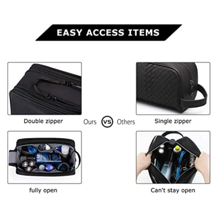 Pink Stylish Waterproof Travel Toiletry Bag Organizer - Large Capacity Shaving Kit & Makeup Case(Makeup is a prop for shooting and is not included) - Image 4