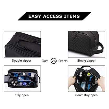 Pink Stylish Waterproof Travel Toiletry Bag Organizer - Large Capacity Shaving Kit & Makeup Case(Makeup is a prop for shooting and is not included) - Image 4