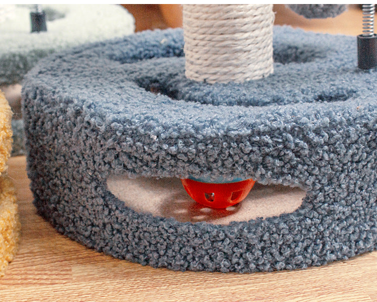 Green And Pink Sunflower Cat Scratching Post - 35cm Sisal Cat Tree with Plush Toys for Small Cats - Image 6