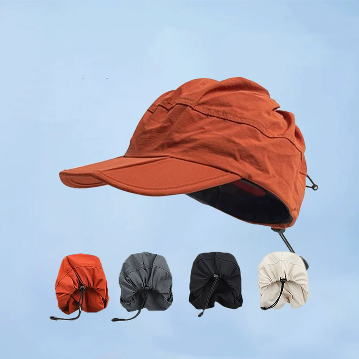 Grey Foldable Quick-Dry Summer Sports Visor Hat UPF 50+ Adjustable Outdoor Sun Cap - Image 2