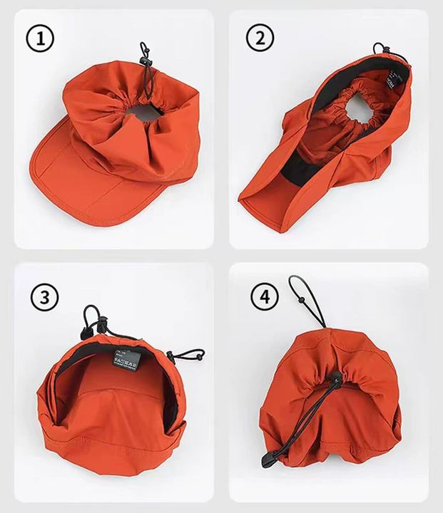 Grey Foldable Quick-Dry Summer Sports Visor Hat UPF 50+ Adjustable Outdoor Sun Cap - Image 4
