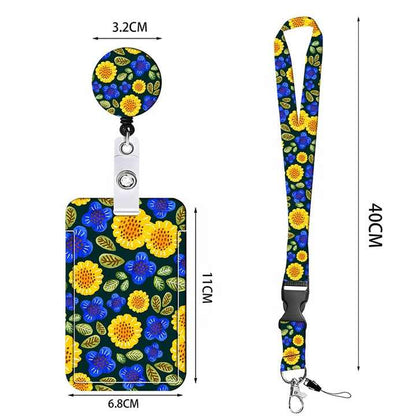 2 Pcs Black Star and Moon Pattern Retractable Badge Reel & ID Card Holder Set with Lanyard - Durable ABS Plastic - Image 3