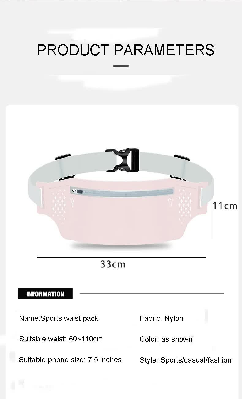 2 Pcs Pink Lightweight Women's Running Waist Bag - Splash-Proof Fitness Belt with Stretchable Phone Storage - Image 5