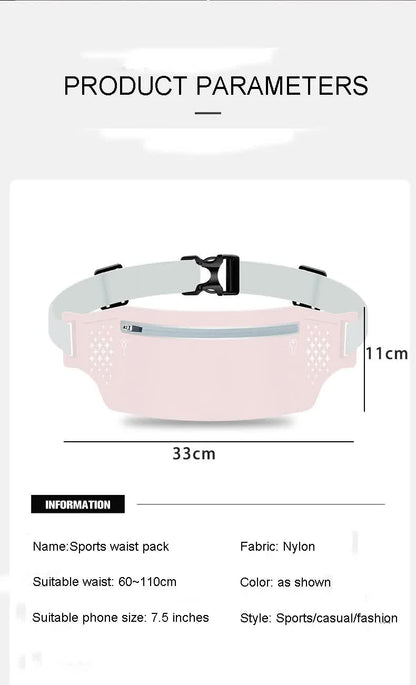 2 Pcs Orange Lightweight Women's Running Waist Bag - Splash-Proof Fitness Belt with Stretchable Phone Storage - Image 5