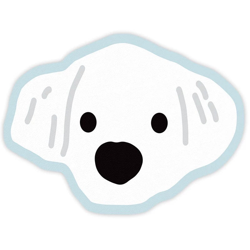 2 Pcs Style 8 White and Blue Puppy pattern Cartoon Pet Feeding Mat for Cats & Dogs - Absorbent Diatom Mud Splash-Proof Mat, Easy to Clean