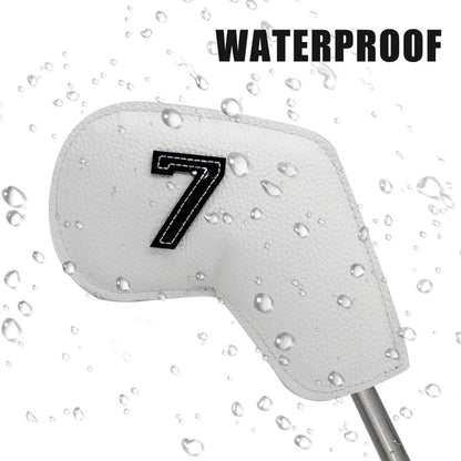Red Golf Iron Head Covers Set of 10 - Waterproof PU Leather Club Protectors with Embroidered Numbers (3-9, P, A, S) - Image 7