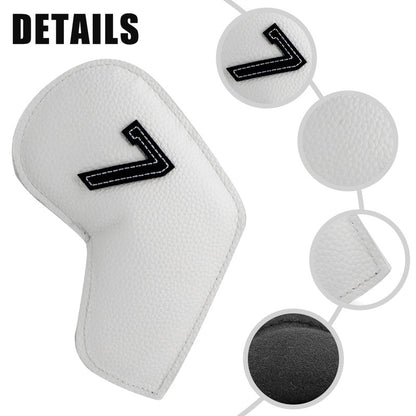 Colorful Golf Iron Head Covers Set of 10 - Waterproof PU Leather Club Protectors with Embroidered Numbers (3-9, P, A, S) - Image 6
