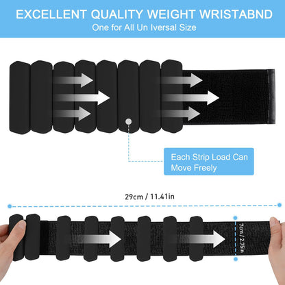 Grey Adjustable Silicone Wrist & Ankle Weights - 2lb Pair (900g) | Comfortable Fitness Resistance Bands for Workout, Running, Training - Image 3