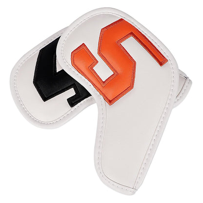 Colorful Words On White Background PU Leather Golf Iron Headcovers Set (10pcs) - Numbered Protective Club Covers (4-9, P, A, S, L) Universal Fit - Image 5