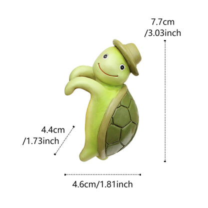 2 Pcs Green Cute Resin Turtle Pot Hanger - Garden Planter Pal Figurine Decoration - Image 2