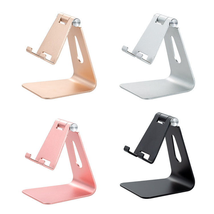 2 Pcs Black Foldable Aluminum Alloy Phone & Tablet Stand - Adjustable Portable Desktop Holder - Image 2