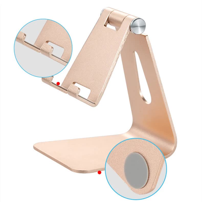 2 Pcs Black Foldable Aluminum Alloy Phone & Tablet Stand - Adjustable Portable Desktop Holder - Image 6