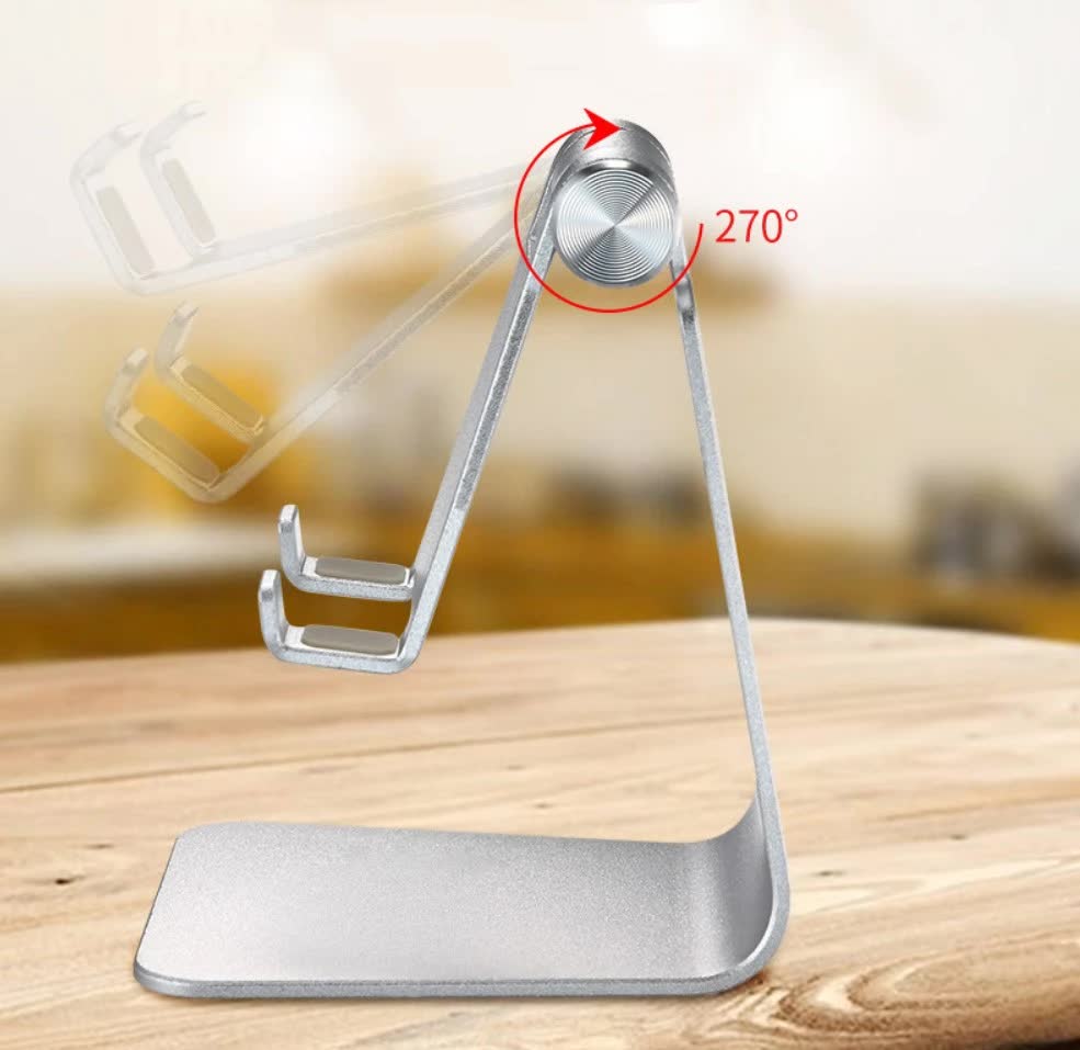 2 Pcs Gold Foldable Aluminum Alloy Phone & Tablet Stand - Adjustable Portable Desktop Holder - Image 4