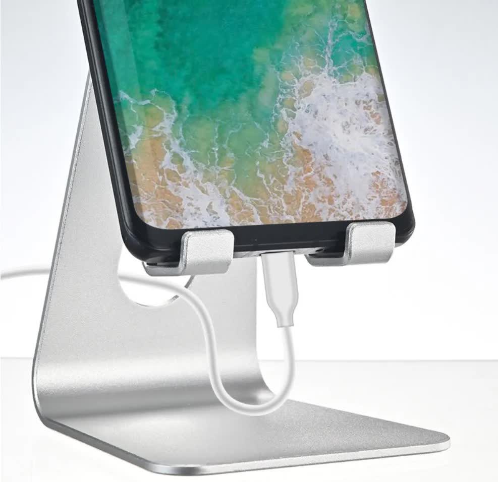 2 Pcs Gold Foldable Aluminum Alloy Phone & Tablet Stand - Adjustable Portable Desktop Holder - Image 5