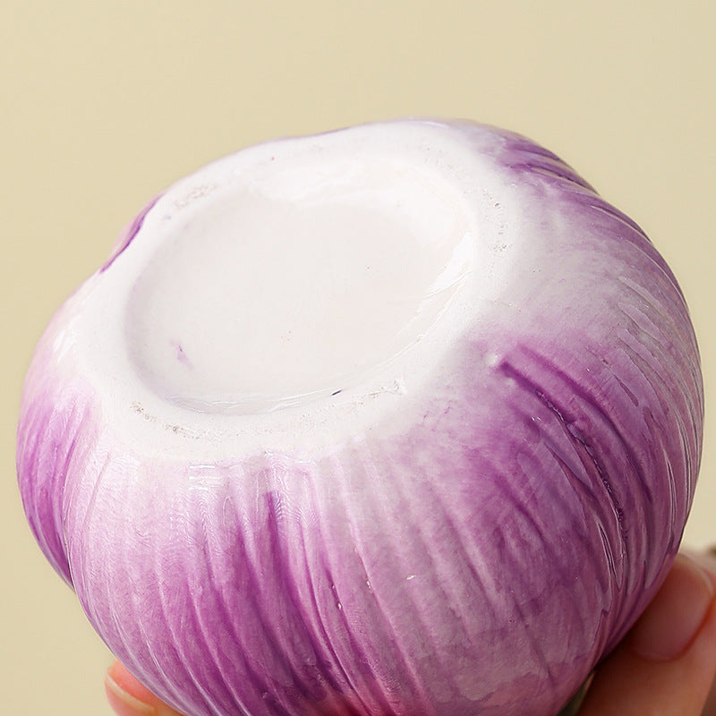 2 Pcs Purple Creative Onion-Shaped Ceramic Vase for Hydroponic Plants - Cute INS Style Floral Decor for Living Room or Office - Image 4