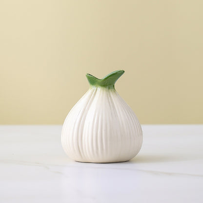 2 Pcs Creative Onion-Shaped Ceramic Vase for Hydroponic Plants - Cute INS Style Floral Decor for Living Room or Office(1 purple + 1 white) - Image 2