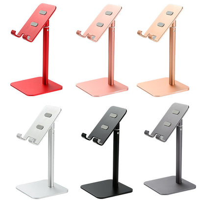 Red Adjustable Aluminum Alloy Phone and Tablet Stand - Telescopic Desktop Holder for Live Streaming and Hands-Free Use - Image 2