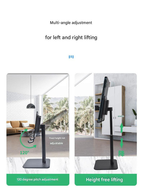 Red Adjustable Aluminum Alloy Phone and Tablet Stand - Telescopic Desktop Holder for Live Streaming and Hands-Free Use - Image 5