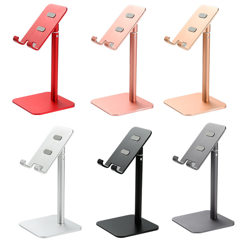 Grey Adjustable Aluminum Alloy Phone and Tablet Stand - Telescopic Desktop Holder for Live Streaming and Hands-Free Use - Image 2